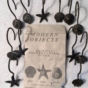 Modern Objects Nautical Shower Curtain Hooks - Antique Nickel
